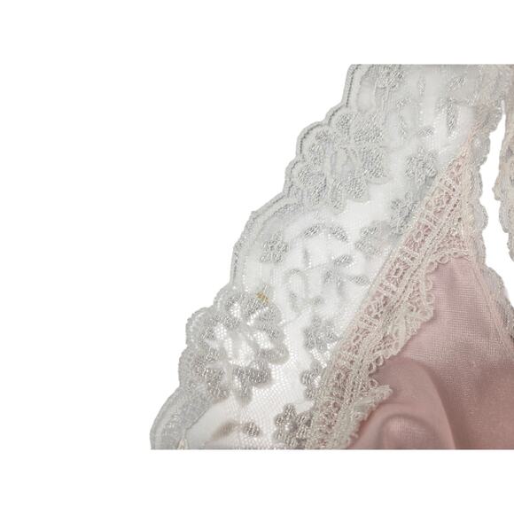 Vintage Peignoir Set Size Medium Pink Nylon Robe Nightgown Ashley Ames - Picture 10 of 10